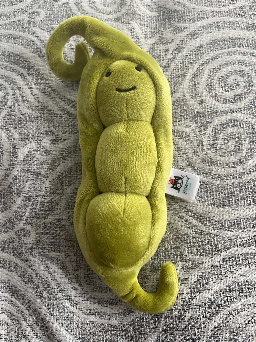 Rare Retired Jellycat Vivacious Vegetable Pea Pod Plush 7" Stuffed Toy